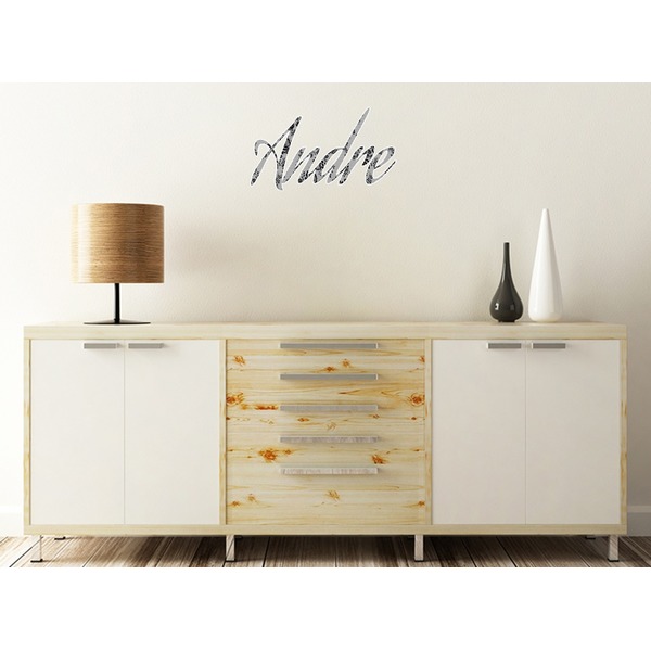 Black Lace Wall Name Decal On Wooden Desk