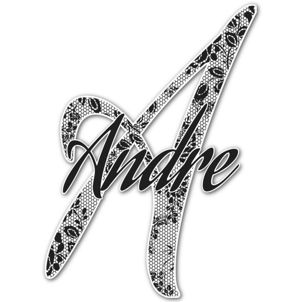 Custom Black Lace Name & Initial Decal - Custom Sized (Personalized)