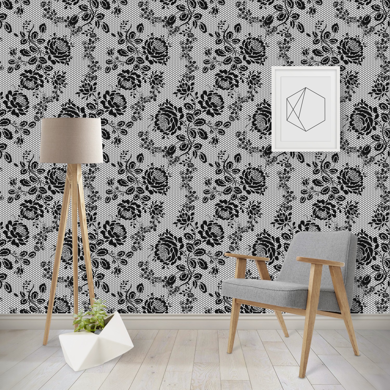 Black Lace Wallpaper & Surface Covering - YouCustomizeIt