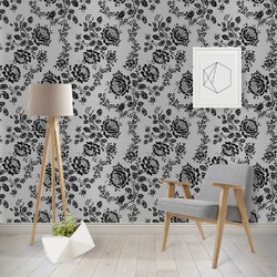 Black Lace Wallpaper & Surface Covering (Peel & Stick - Repositionable)