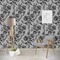 Black Lace Wallpaper & Surface Covering (Water Activated - Removable)