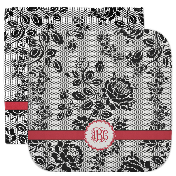 Custom Black Lace Facecloth / Wash Cloth (Personalized)