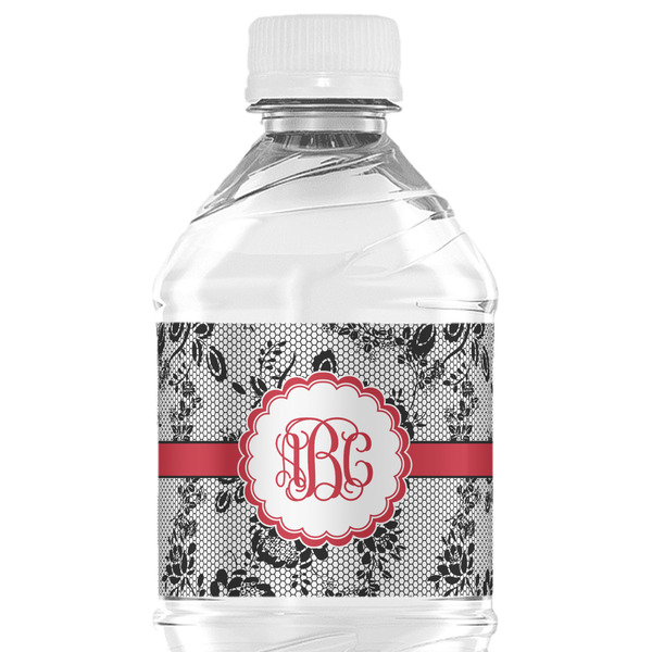 Custom Black Lace Water Bottle Labels - Custom Sized (Personalized)