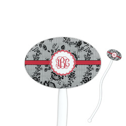 Black Lace Oval Plastic Stir Sticks (Personalized)