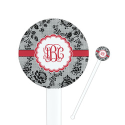 Black Lace Round Plastic Stir Sticks (Personalized)