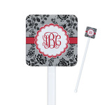 Black Lace Square Plastic Stir Sticks (Personalized)