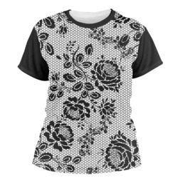 Black Lace Women's Crew T-Shirt (Personalized)