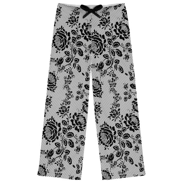 Custom Black Lace Womens Pajama Pants - 2XL