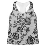 Black Lace Womens Racerback Tank Top - X Large