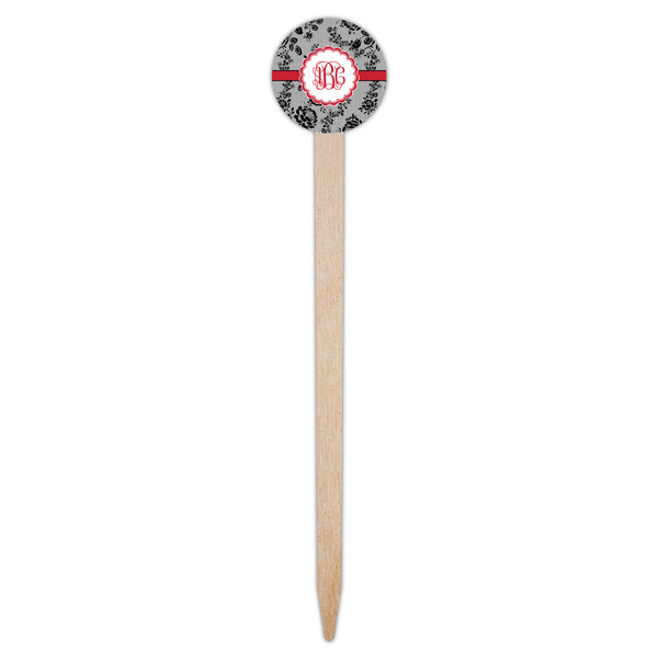 Black Lace Wooden 6" Food Pick - Round - Single Pick