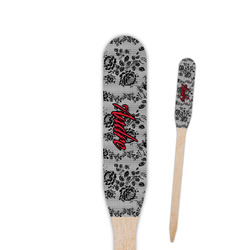 Black Lace Paddle Wooden Food Picks - Single Sided (Personalized)