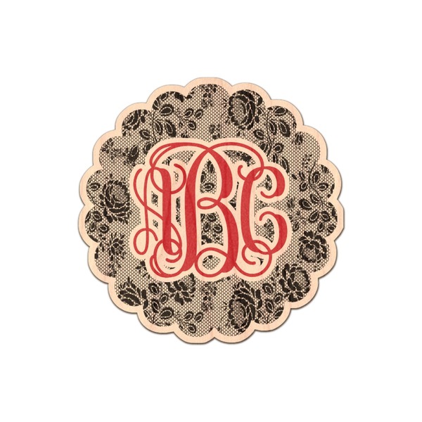 Custom Black Lace Genuine Maple or Cherry Wood Sticker (Personalized)