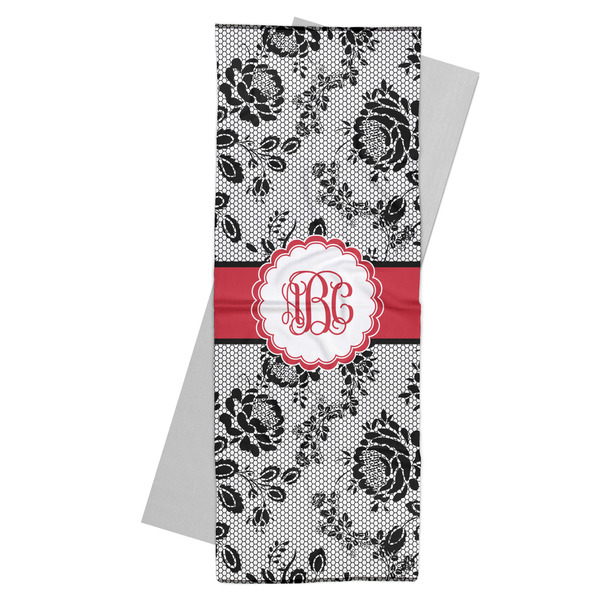 Custom Black Lace Yoga Mat Towel (Personalized)