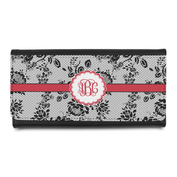 Custom Black Lace Leatherette Ladies Wallet (Personalized)