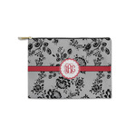 Black Lace Zipper Pouch - Small - 8.5"x6" (Personalized)