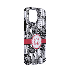 Black Lace iPhone Case - Rubber Lined - iPhone 13 Mini (Personalized)