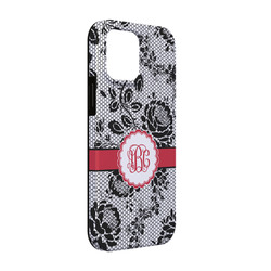 Black Lace iPhone Case - Rubber Lined - iPhone 13 (Personalized)