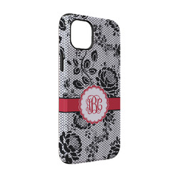 Black Lace iPhone Case - Rubber Lined - iPhone 14 (Personalized)