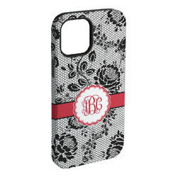 Black Lace iPhone Case - Rubber Lined - iPhone 15 Plus (Personalized)