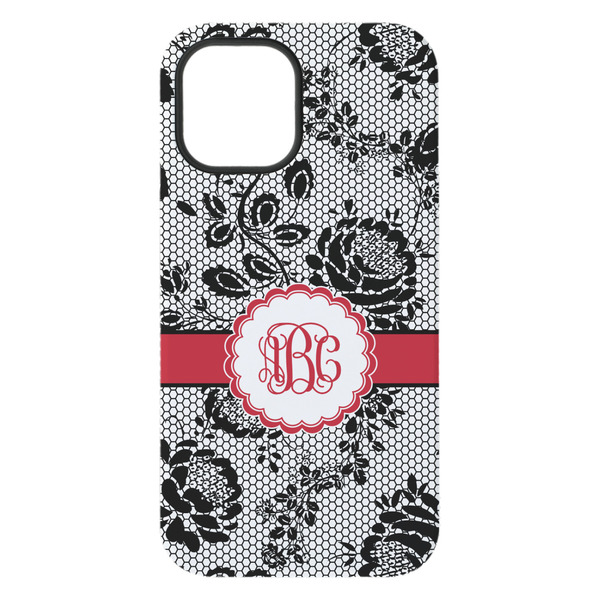 Black Lace iPhone 15 Plus Tough Case - Back