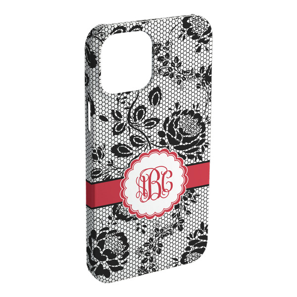 Custom Black Lace iPhone Case - Plastic (Personalized)