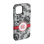 Black Lace iPhone Case - Rubber Lined - iPhone 15 Pro (Personalized)