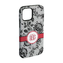 Black Lace iPhone Case - Rubber Lined - iPhone 15 (Personalized)