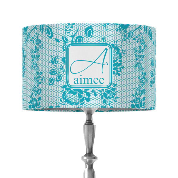 Lace 12" Drum Lampshade - ON STAND (Fabric)