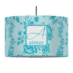 Lace 12" Drum Pendant Lamp - Fabric (Personalized)