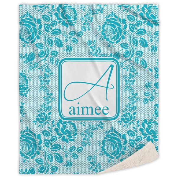 Custom Lace Sherpa Throw Blanket - 50"x60" (Personalized)