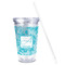 Lace Acrylic Tumbler - Full Print - Front straw out
