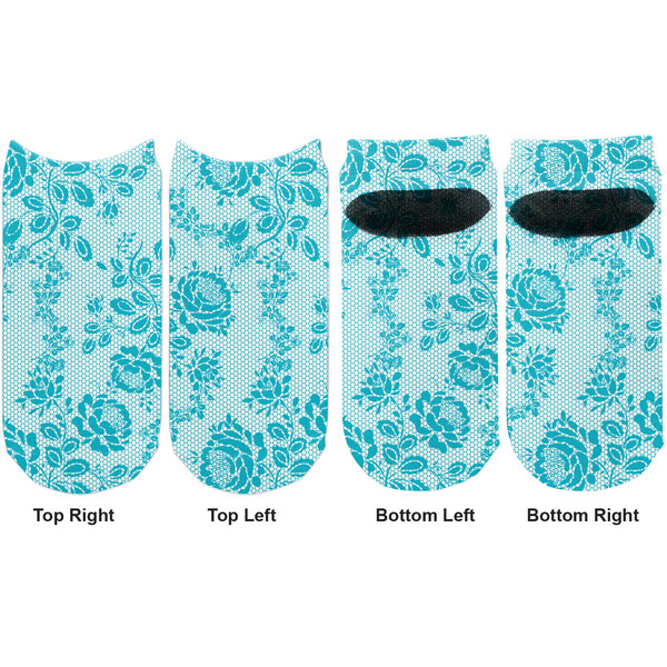 Lace Adult Ankle Socks - Double Pair - Front and Back - Apvl