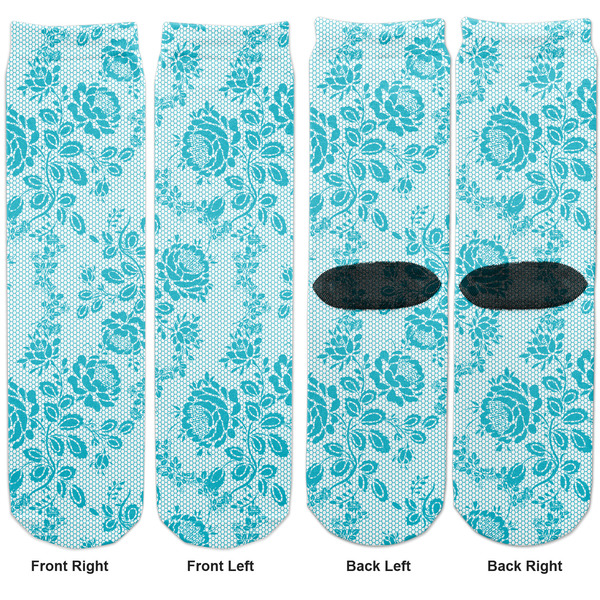 Lace Adult Crew Socks - Double Pair - Front and Back - Apvl