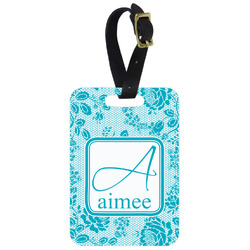 Lace Metal Luggage Tag w/ Name and Initial