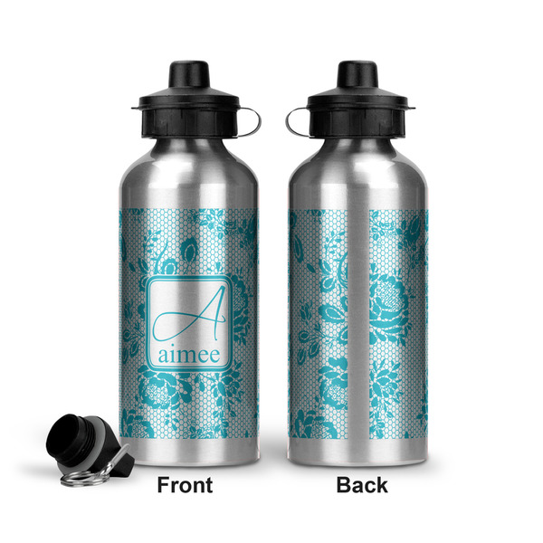 Lace Aluminum Water Bottle - Front and Back