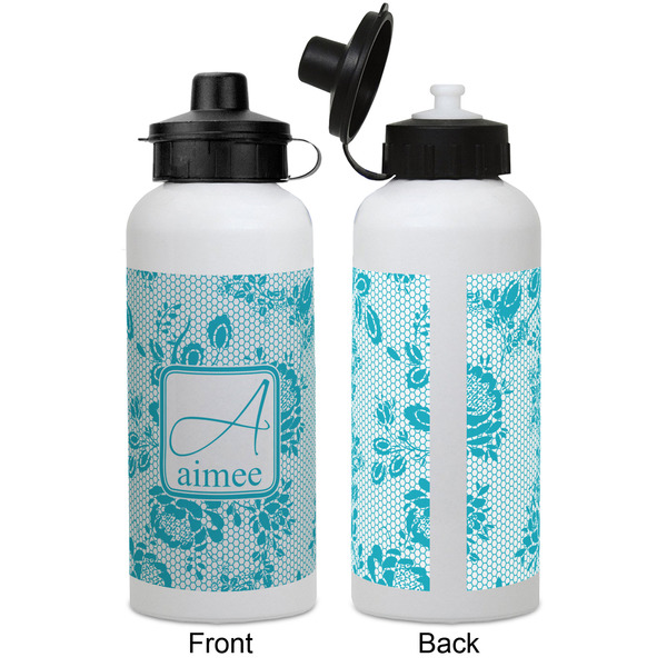 Lace Aluminum Water Bottle - White APPROVAL