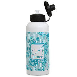 Lace Water Bottles - Aluminum - 20 oz - White (Personalized)