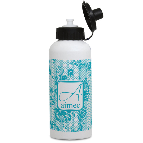 Custom Lace Water Bottles - Aluminum - 20 oz - White (Personalized)