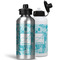 Lace Aluminum Water Bottles - MAIN (white &silver)