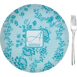 Lace 8" Glass Appetizer / Dessert Plates - Single or Set (Personalized)