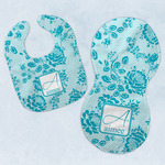 Lace Baby Bib & Burp Set w/ Name and Initial