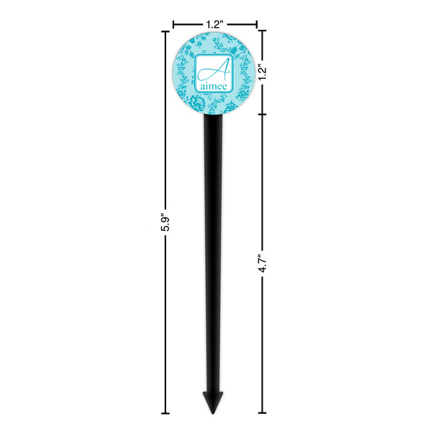 Lace Black Plastic 6" Food Pick - Round - Dimensions