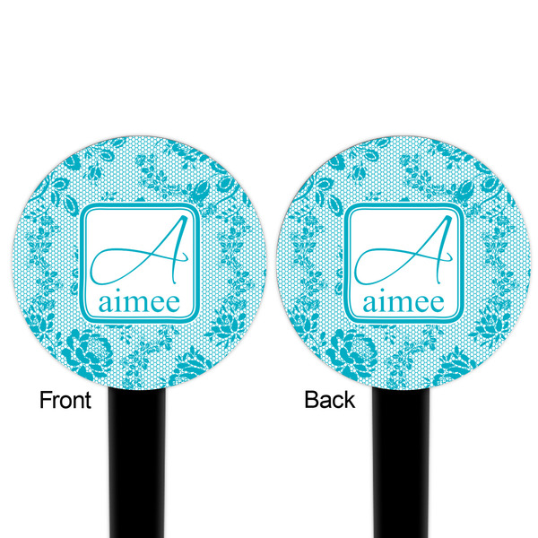 Lace Black Plastic 6" Food Pick - Round - Double Sided - Front & Back