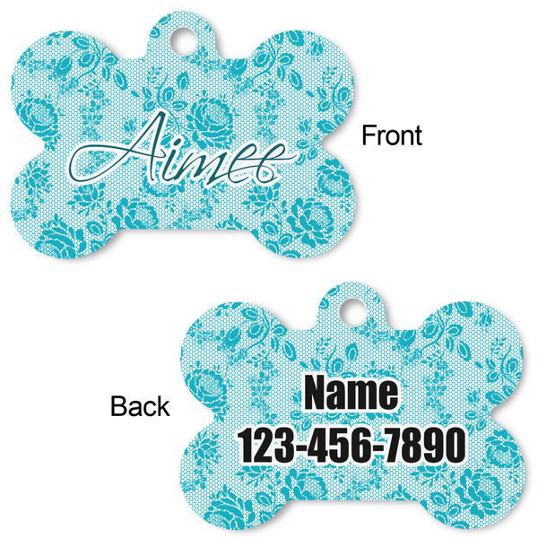 Lace Bone Shaped Dog ID Tag - Large - Approval