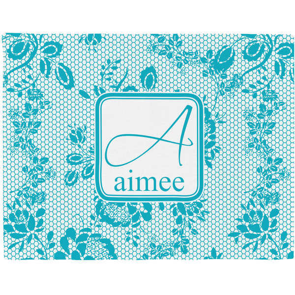 Custom Lace Woven Fabric Placemat - Twill w/ Name and Initial