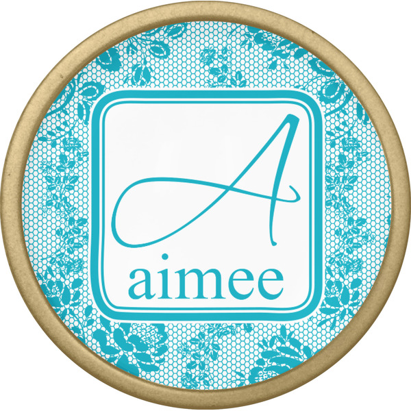 Lace Cabinet Knob - Gold - Front