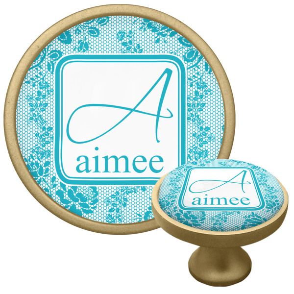 Custom Lace Cabinet Knob - Gold (Personalized)