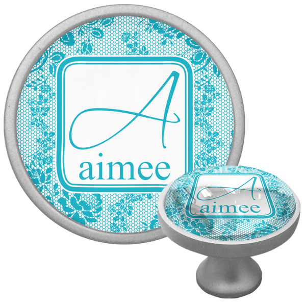 Custom Lace Cabinet Knob (Silver) (Personalized)