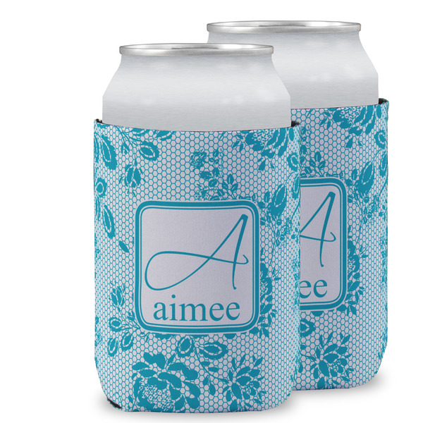 Custom Lace Can Cooler (12 oz) w/ Name and Initial