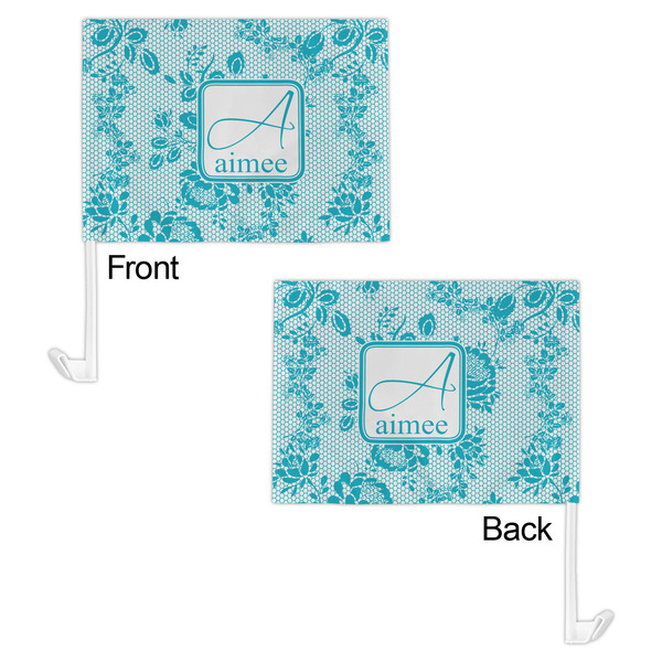 Lace Car Flag - 11" x 8" - Front & Back View